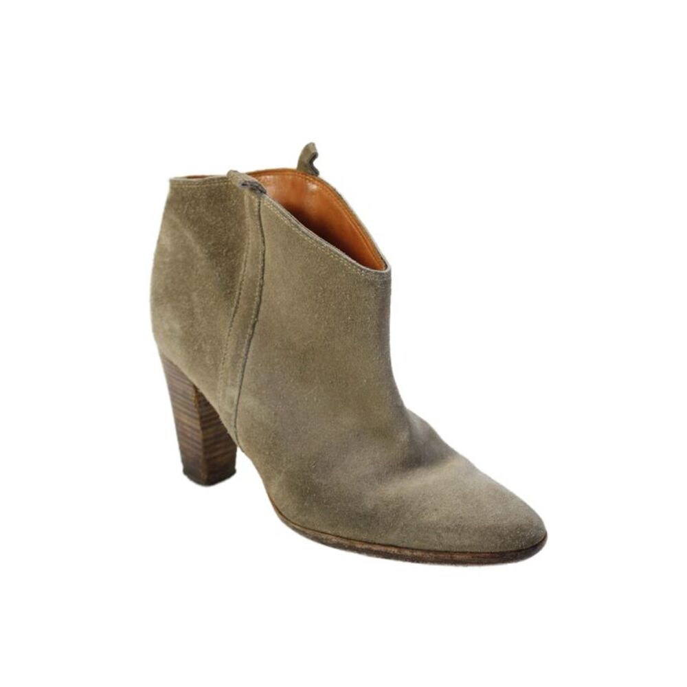 Isabel Marant Womens Slip On Block Heel Round Toe Booties Brown Suede Size 37